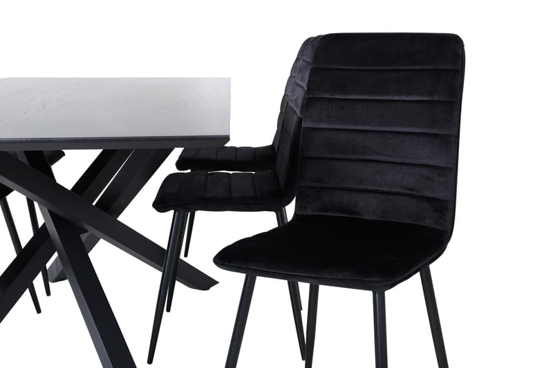 Piazza Matgrupp 180 cm Rektangulär med 6 Windu stolar - Svart - Products - Möbler - Bord & matgrupp - Matgrupp