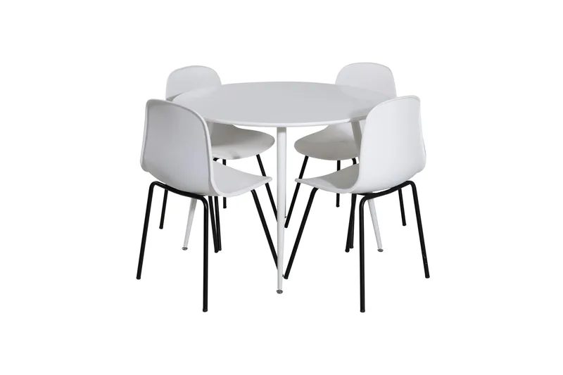 Plaza Matgrupp 100 cm Rund med 4 Arctic stolar - Svart - Products - Möbler - Bord & matgrupp - Matgrupp