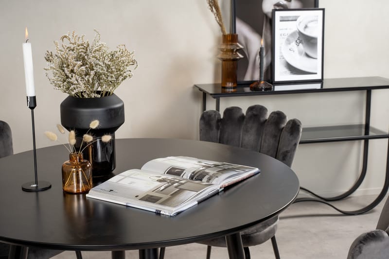 Plaza Matgrupp 100 cm Rund med 4 Limhamn stolar - Svart - Products - Möbler - Bord & matgrupp - Matgrupp