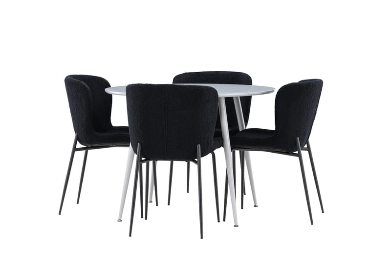 Plaza Matgrupp 100 cm Rund med 4 Modesto stolar - Grå/Svart - Products - Möbler - Bord & matgrupp - Matgrupp