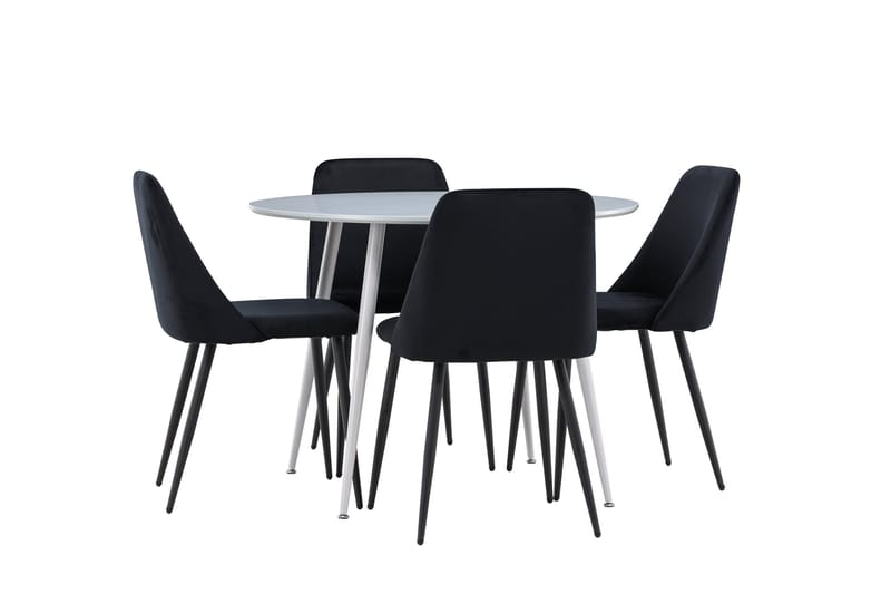Plaza Matgrupp 100 cm Rund med 4 Night stolar - Grå/Svart - Products - Möbler - Bord & matgrupp - Matgrupp