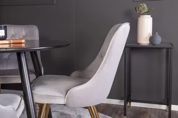 Plaza Matgrupp 100 cm Rund med 4 Velvet Deluxe stolar - Guld - Products - Möbler - Bord & matgrupp - Matgrupp