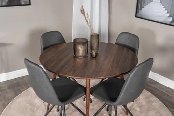 Plaza Matgrupp 100 cm Rund med 4 Polar stolar - Svart - Products - Möbler - Bord & matgrupp - Matgrupp