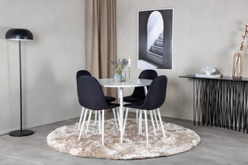 Plaza Matgrupp 100 cm Rund med 4 Polar stolar - Svart - Products - Möbler - Bord & matgrupp - Matgrupp