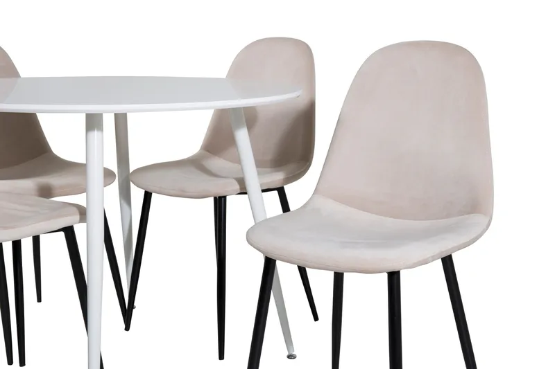 Plaza Matgrupp 100 cm Rund med 4 Polar stolar - Beige - Products - Möbler - Bord & matgrupp - Matgrupp