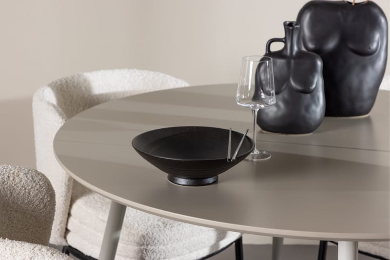 Plaza Matgrupp 120 cm Rund med 4 Agnes stolar - Beige/Vit - Products - Möbler - Bord & matgrupp - Matgrupp