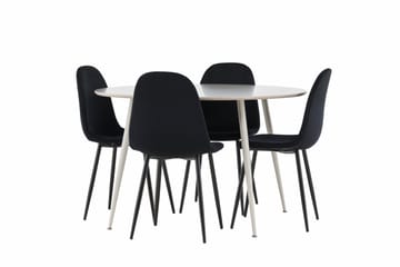 Plaza Matgrupp 120 cm Rund med 4 Polar stolar - Beige/Svart - Products - Möbler - Bord & matgrupp - Matgrupp