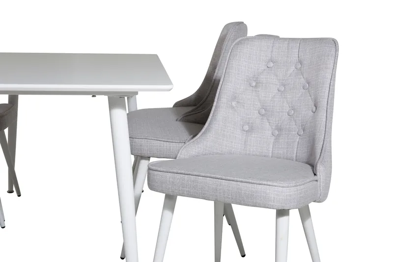 Polar Matgrupp 180 cm Rektangulär med 6 Velvet Deluxe stolar - Grå - Products - Möbler - Bord & matgrupp - Matgrupp