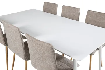 Polar Matgrupp 180 cm Rektangulär med 6 Windu Lyx stolar - Ljusgrå - Products - Möbler - Bord & matgrupp - Matgrupp