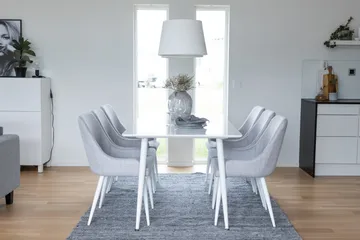 Polar Matgrupp 180 cm Rektangulär med 6 Plaza stolar - Grå - Products - Möbler - Bord & matgrupp - Matgrupp