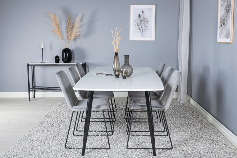 Polar Matgrupp 240 cm Rektangulär med 6 Muce stolar - Svart - Products - Möbler - Bord & matgrupp - Matgrupp