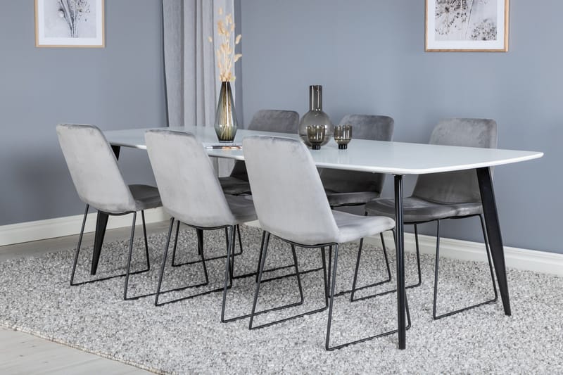 Polar Matgrupp 240 cm Rektangulär med 6 Muce stolar - Svart - Products - Möbler - Bord & matgrupp - Matgrupp