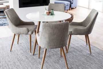 Polar Matgrupp 90 cm Rund med 4 Plaza stolar - Grå - Products - Möbler - Bord & matgrupp - Matgrupp