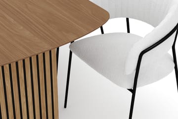 Richeto Matbord 180 cm med 6 Karol Matstolar - Naturlig finish / Vit Bouclé - Products - Möbler - Bord & matgrupp - Matgrupp