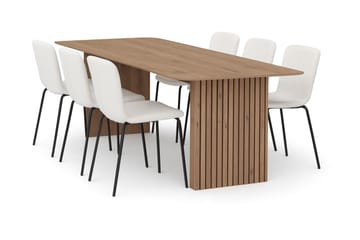 Richeto Matbord 180 cm med 6 Katy Matstolar, Ek