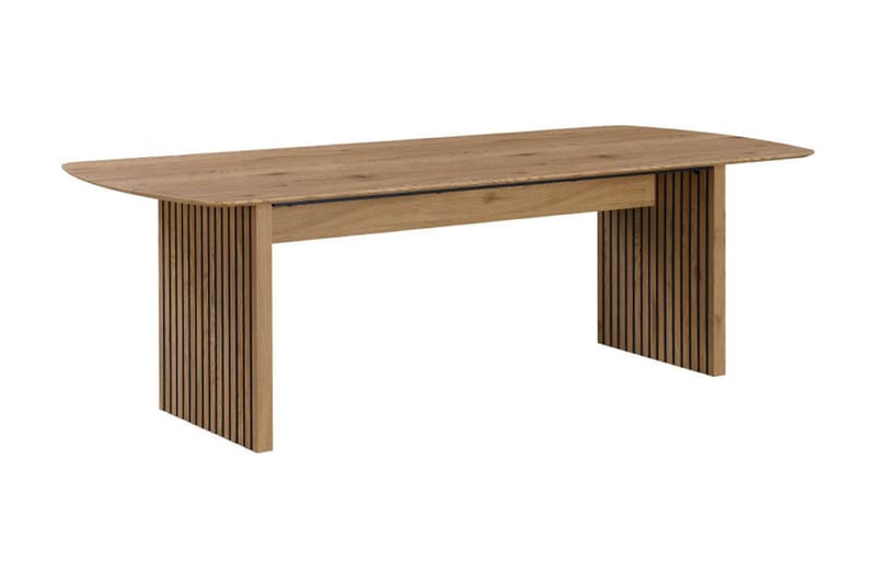 Richeto Matbord 210 cm med 6 Winston Matstolar - Naturlig finish / Beige / Metallben Svart - Products - Möbler - Bord & matgrupp - Matgrupp