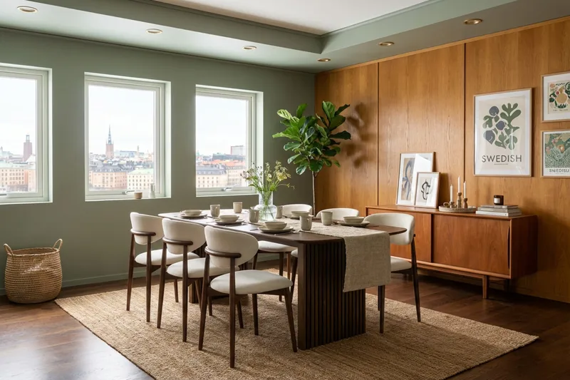 Richeto Matgrupp 210 cm Rökt ek med 6 Molly Matstolar - Rökt ek/Beige - Products - Möbler - Bord & matgrupp - Matgrupp