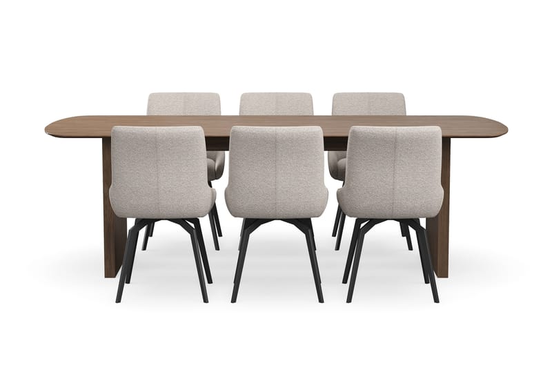 Richeto Matgrupp 240 cm med 6 Mora Snurrstolar - Rökt ek - Products - Möbler - Bord & matgrupp - Matgrupp