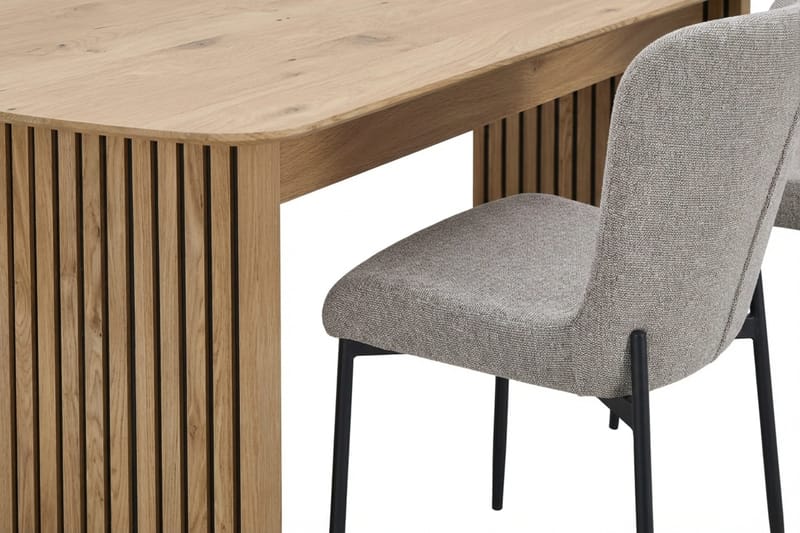 Richeto Matgrupp Ek 180 cm med 4 Elsie Matstolar - Ek/Ljusgrå - Products - Möbler - Bord & matgrupp - Matgrupp