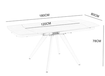 Saturnus matbord förlängningsbart 120 till 180 cm - Beige Travertin - Beige Travertin - Products - Möbler - Bord & matgrupp - Matbord & köksbord