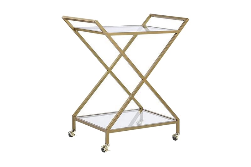 Serveringsvagn glas/guld IVERA, Guld