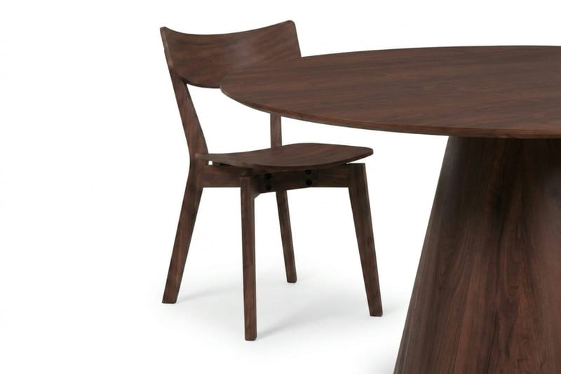 Siena Matgrupp 150 cm runt i Valnöt med 6 Amelia Matstolar - Valnöt - Products - Möbler - Bord & matgrupp - Matgrupp