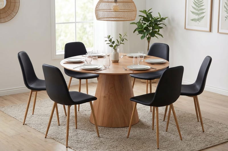 Siena Matgrupp runt 130 cm Ek med 6 Nibe Matstolar - Ek - Products - Möbler - Bord & matgrupp - Matgrupp