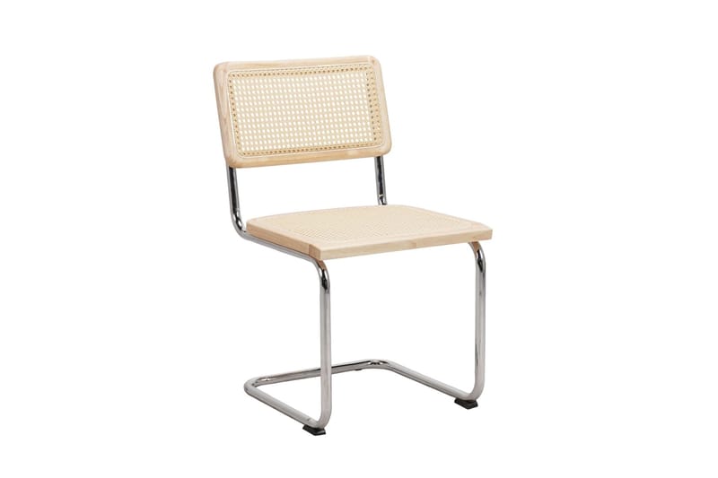 Siena Matgrupp runt 130 cm Vitlaserad med 6 Build Matstolar - Vitlaserad/Natur/krom - Products - Möbler - Bord & matgrupp - Matgrupp