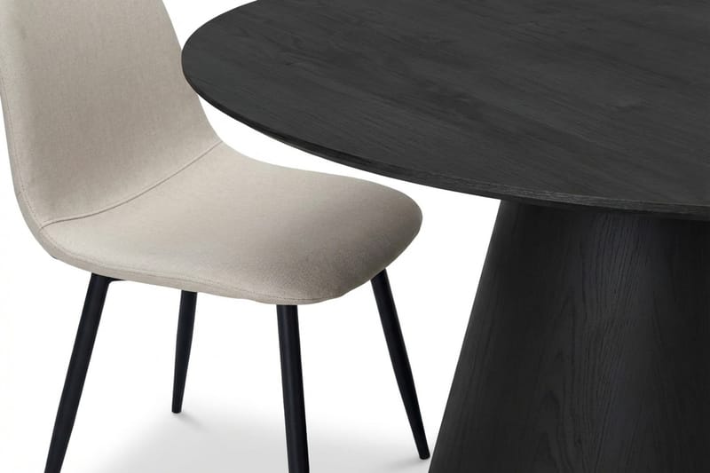 Siena Matgrupp runt 150 cm Svart med 6 Nibe Matstolar - Svartlaserad ek - Products - Möbler - Bord & matgrupp - Matgrupp