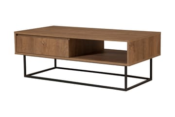 Pocono Soffbord 120 cm med Förvaring Hylla + Låda - Mörkbrun/Svart - Products - Möbler - Bord & matgrupp - Soffbord - Soffbord med förvaring