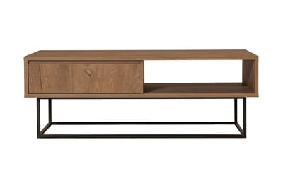 Pocono Soffbord 120 cm med Förvaring Hylla + Låda - Mörkbrun/Svart - Products - Möbler - Bord & matgrupp - Soffbord - Soffbord med förvaring
