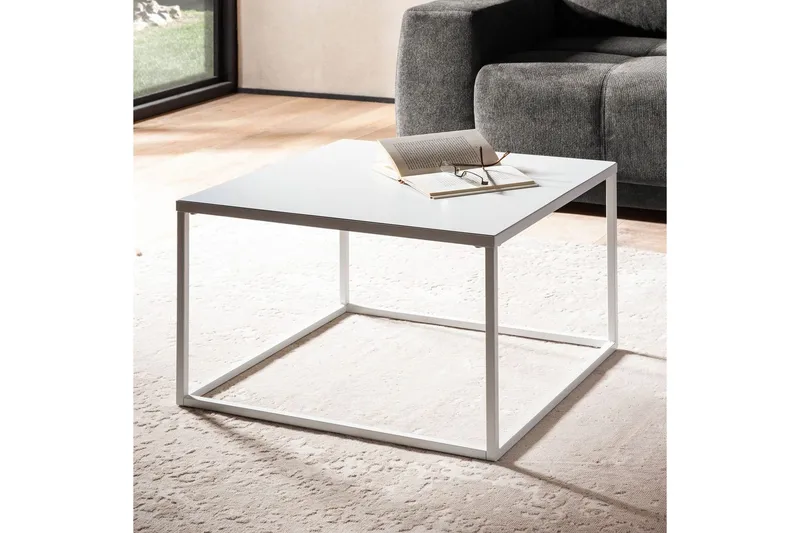 Soffbord Wohnling metall fyrkantig, modern stil Vit - Vit - Products - Möbler - Bord & matgrupp - Soffbord
