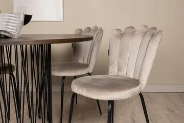 Stone Matgrupp 120 cm Rund med 4 Limhamn stolar - Beige - Products - Möbler - Bord & matgrupp - Matgrupp