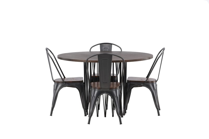 Stone Matgrupp 120 cm Rund med 4 Tempe stolar - Mocca - Products - Möbler - Bord & matgrupp - Matgrupp