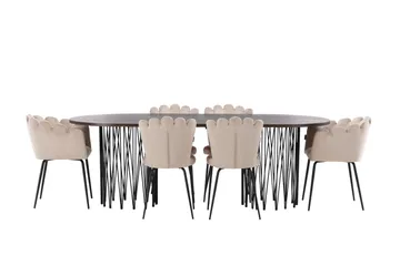 Stone Matgrupp 220 cm Oval med 2 Limhamn stolar - Beige - Products - Möbler - Bord & matgrupp - Matgrupp