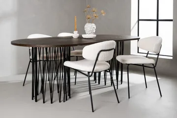 Stone Matgrupp 220 cm Oval med 4 Chico Stolar - Svart - Products - Möbler - Bord & matgrupp - Matgrupp