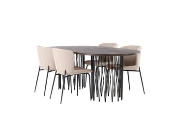 Stone Matgrupp 220 cm Oval med 4 Modesto stolar - Beige - Products - Möbler - Bord & matgrupp - Matgrupp