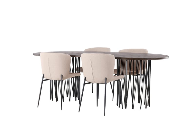 Stone Matgrupp 220 cm Oval med 4 Modesto stolar - Beige - Products - Möbler - Bord & matgrupp - Matgrupp