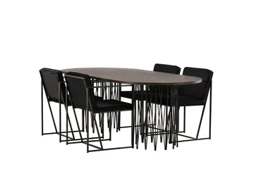 Stone Matgrupp 220 cm Oval med 4 Richmond stolar - Svart - Products - Möbler - Bord & matgrupp - Matgrupp