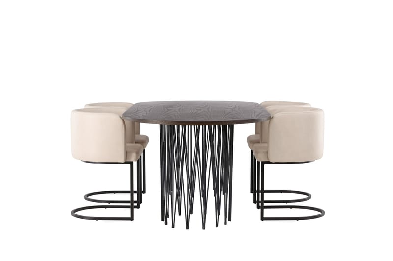 Stone Matgrupp 220 cm Oval med 4 Simrishamn stolar - Beige - Products - Möbler - Bord & matgrupp - Matgrupp
