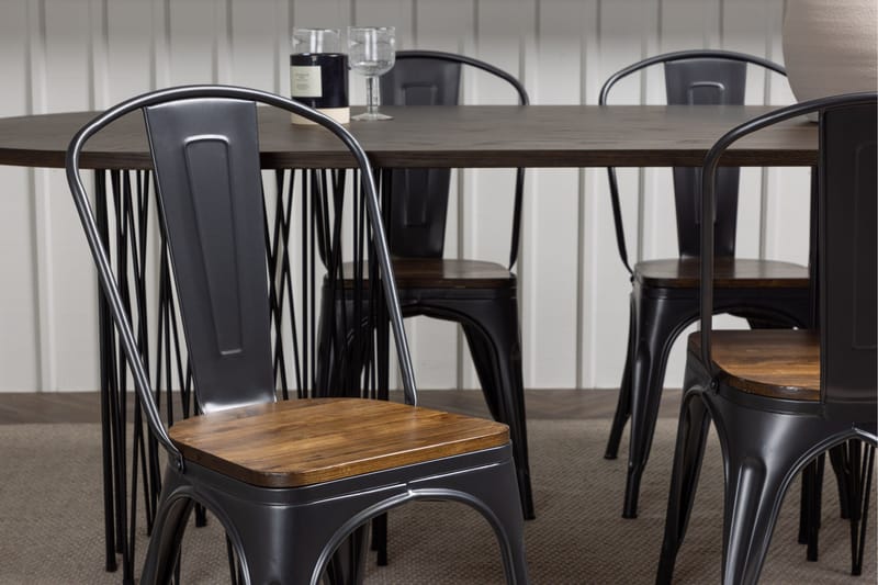 Stone Matgrupp 220 cm Oval med 4 Tempe stolar - Mocca - Products - Möbler - Bord & matgrupp - Matgrupp