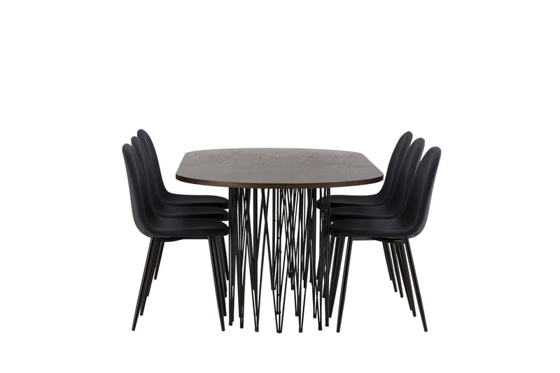 Stone Matgrupp 220 cm Oval med 6 Polar stolar - Svart - Products - Möbler - Bord & matgrupp - Matgrupp
