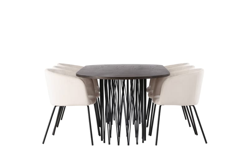 Stone Matgrupp 220 cm Rektangulär med 6 Berit stolar - Beige - Products - Möbler - Bord & matgrupp - Matgrupp