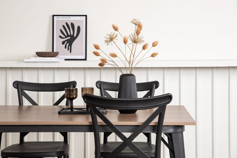 Tempe Matgrupp 140 cm Rektangulär med 4 Crosett stolar - Svart - Products - Möbler - Bord & matgrupp - Matgrupp