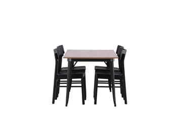 Tempe Matgrupp 140 cm Rektangulär med 4 Montros stolar - Svart - Products - Möbler - Bord & matgrupp - Matgrupp