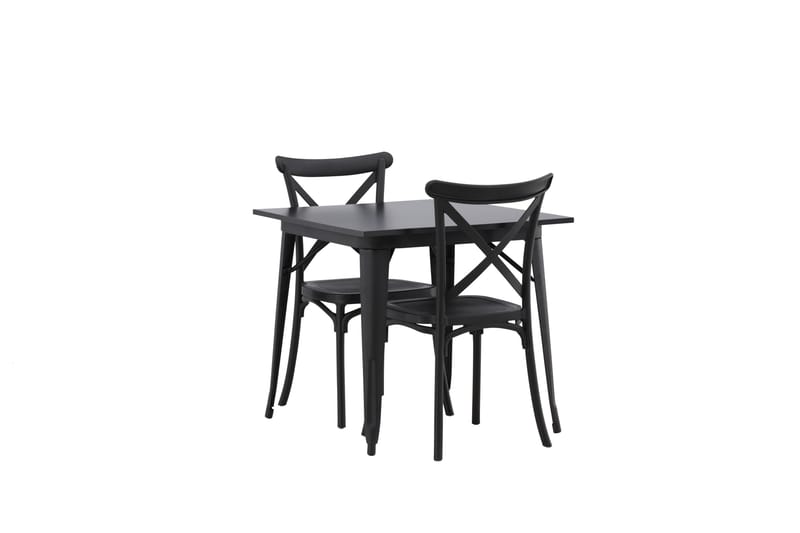 Tempe Matgrupp 80 cm Rektangulär med 2 Crosett stolar - Svart - Products - Möbler - Bord & matgrupp - Matgrupp