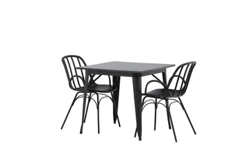 Tempe Matgrupp 80 cm Rektangulär med 2 Dyrön stolar - Svart - Products - Möbler - Bord & matgrupp - Matgrupp