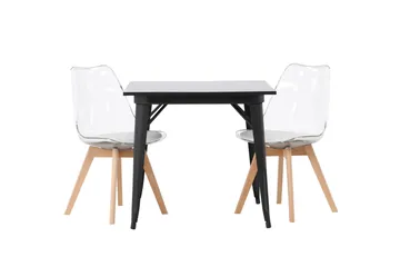 Tempe Matgrupp 80 cm Rektangulär med 2 Edvin stolar - Svart - Products - Möbler - Bord & matgrupp - Matgrupp