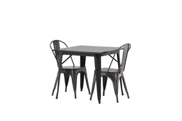 Tempe Matgrupp  80 cm Rektangulär med 2 Tempe stolar - Mörkgrå - Products - Möbler - Bord & matgrupp - Matgrupp