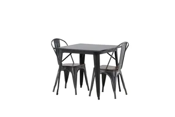 Tempe Matgrupp  80 cm Rektangulär med 2 Tempe stolar - Mörkgrå - Products - Möbler - Bord & matgrupp - Matgrupp
